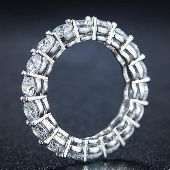 Sterling silver wedding bridal ring - Picture 3 of 4